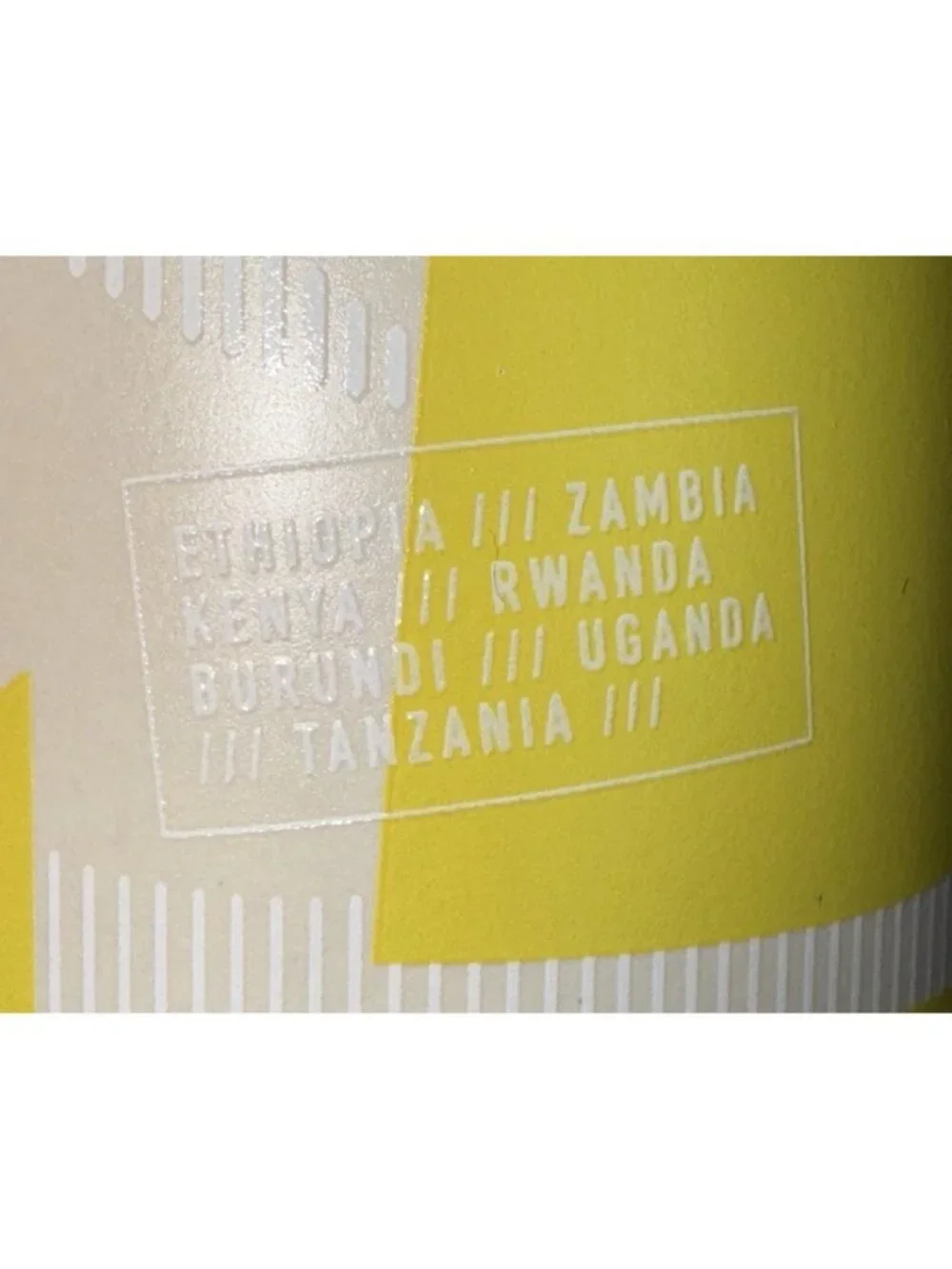 2018 STARBUCKS Reserve Cream Yellow African Map Mug 12 oz